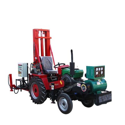 Tractor type positive circulation soil water well drilling rig diesel engine power