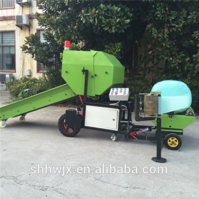 automatic corn maize silage baler machine, round bale ensiling machine, round bale film wrapping machine